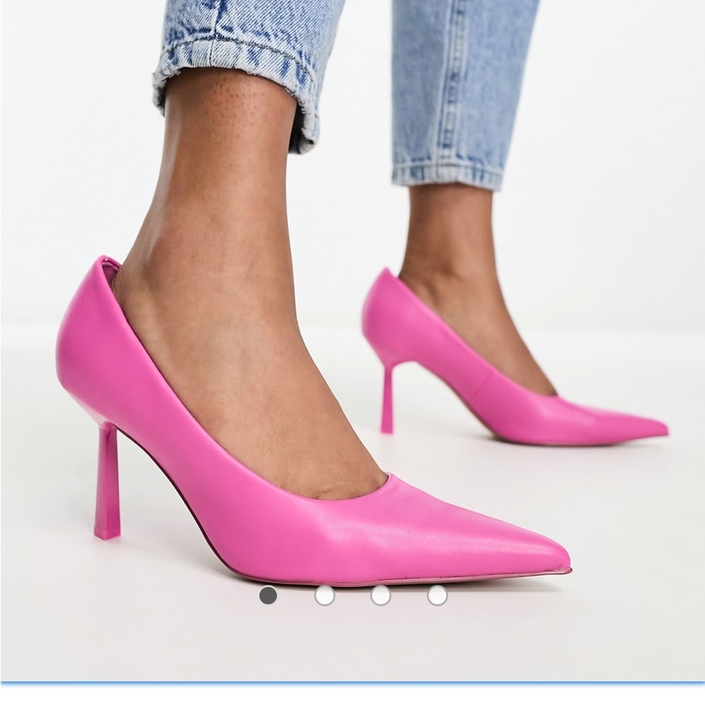 ASOS Hot Pink Mid Heeled Pumps
